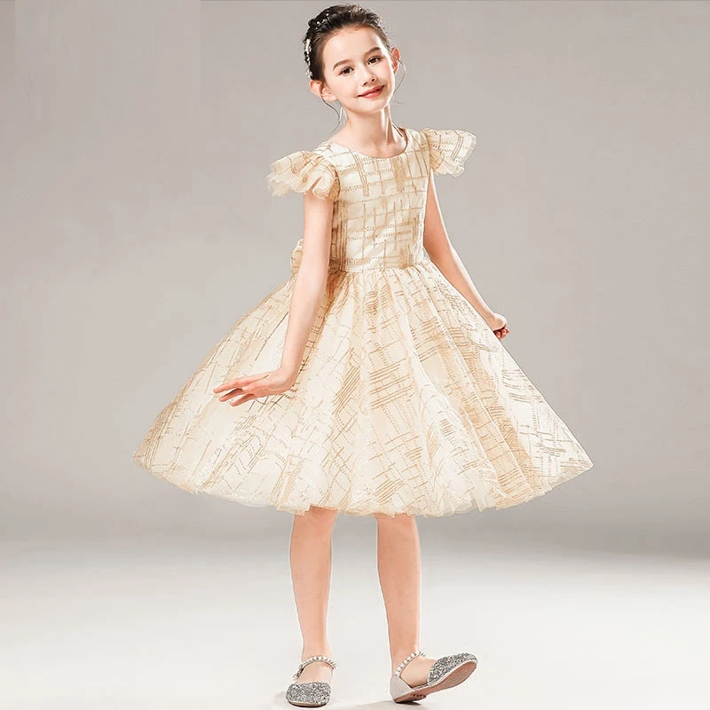 Flower Girl Dresses Wedding Princess Skirt Piaono Violin Performance Hosting Clothes Spring and Summer Short Gown