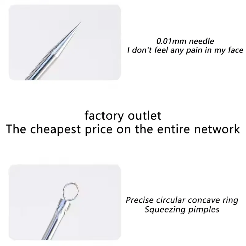 Stainless steel Acne Blemish Remover Blackhead Extractor Black Dots Cleaner Needles Set Black Spots Pore Cleanser Tool Acne