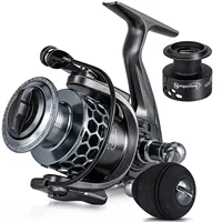 Sougayilang 13+1BB Spinning Fishing Reel High Speed Gear Ratio Aluminum Spool Light Weight Ultra Smooth Reel with Free Spool