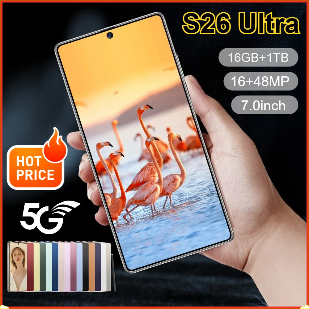 Brandneue Mobiltelefone für S26 Ultra 5G Smartphone Android 15 7.0HD Handy 22G+2TB 7800mAh Entsperrt Dual-SIM