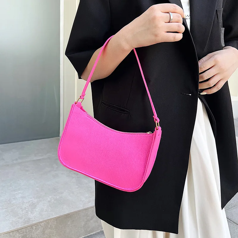 2024 Fall And Winter New Tote Bag Fashion Striped Velvet Casual Handbag Single Shoulder Bag Small Square Bag Girls Gift