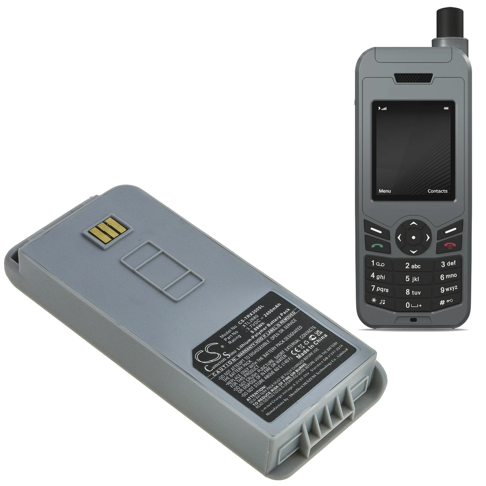 Li-Polymer-Satellitentelefon-Akku für Thuraya, 3,7 V, 2400 mAh, kompatible Modelle: XT-LITE