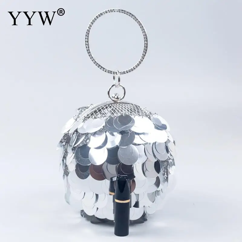 luxury Sequins Circular Ring Evening Bags Wedding Party Clutch And Purse 2023 Fashion Designer Silver Bag Women Small Tote Bag