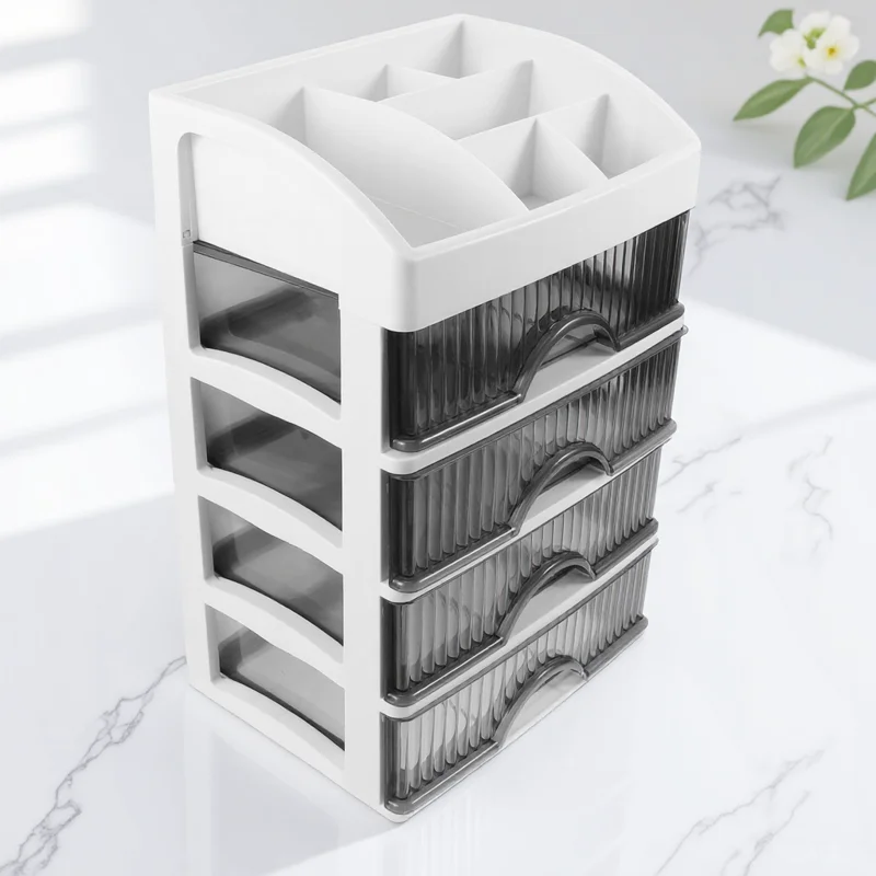 

Multi-Layer Desktop Organizer Drawer Storage Cabinet Small Transparent Plastic Drawers Stationery File Document Storage