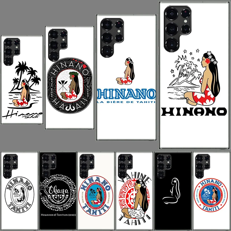 H-Hinano Tahiti Girl Beach Phone Case For Samsung Galaxy S24 S23 S21 S20 FE S22 S26 Ultra S25 Edge S10 Plus Cover Clear TPU Capa