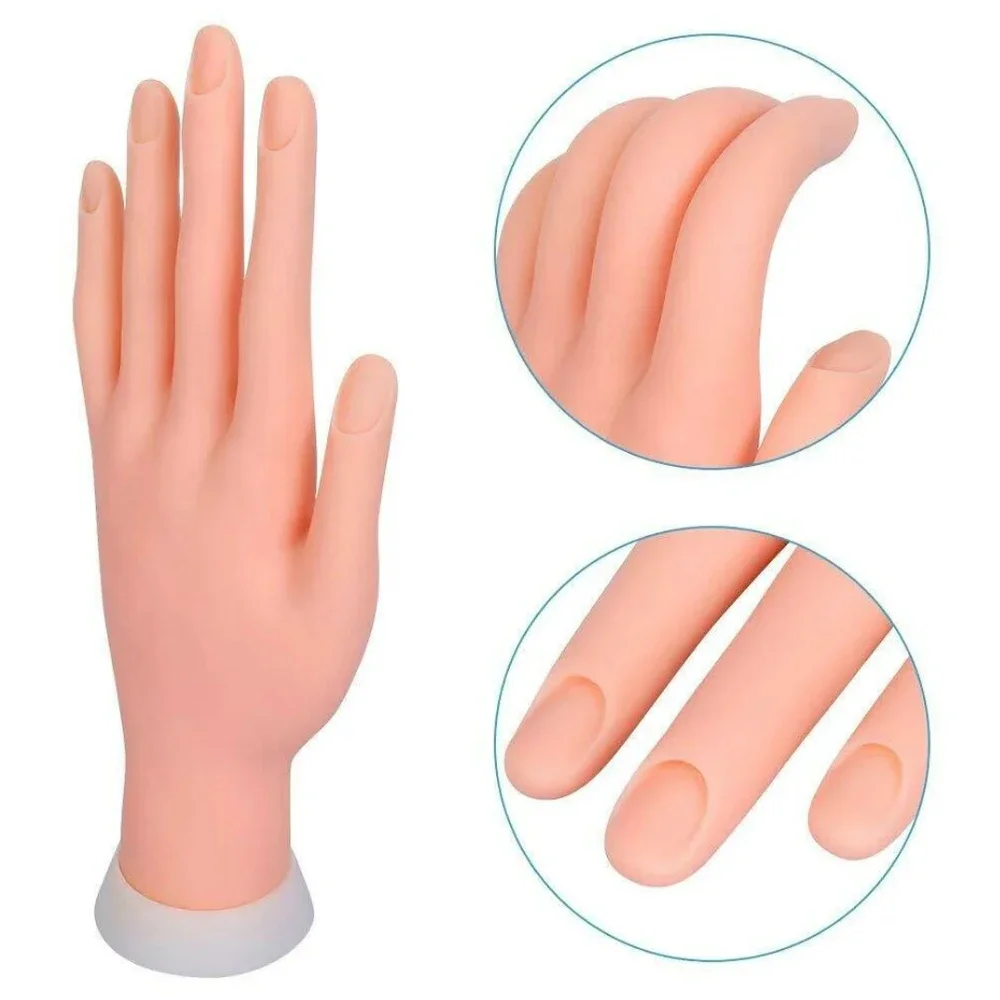 

Acrylic Nails Practice Hand Flexible Hand Model Left Bendable Mannequin Silicone Nail Training Hand Salon Manicure Nails Tools