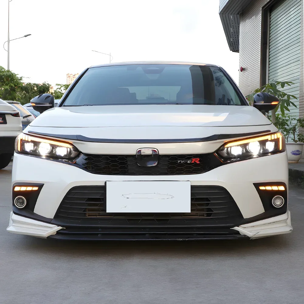 مجموعة مصابيح السيارة الأمامية لهوندا سيفيك 11Th 2021-2024 Led المصابيح الأمامية للسيارات ترقية عالية تكوين 3 ملحقات عدسة العارض