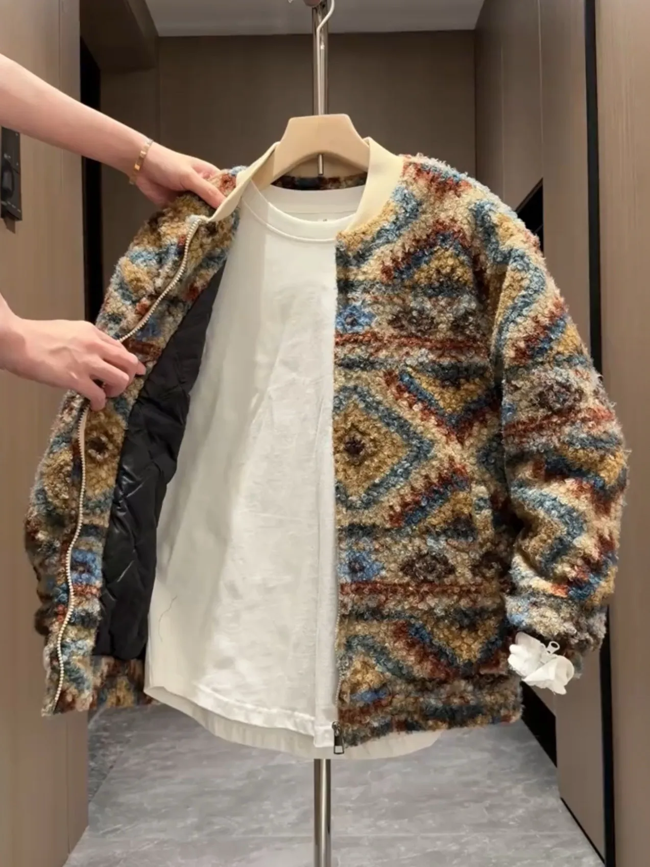 

Мужская зимняя утепленная теплая куртка с воротником-стойкой из хлопка, повседневная универсальная верхняя одежда, модное пальто на молнии с длинными рукавами