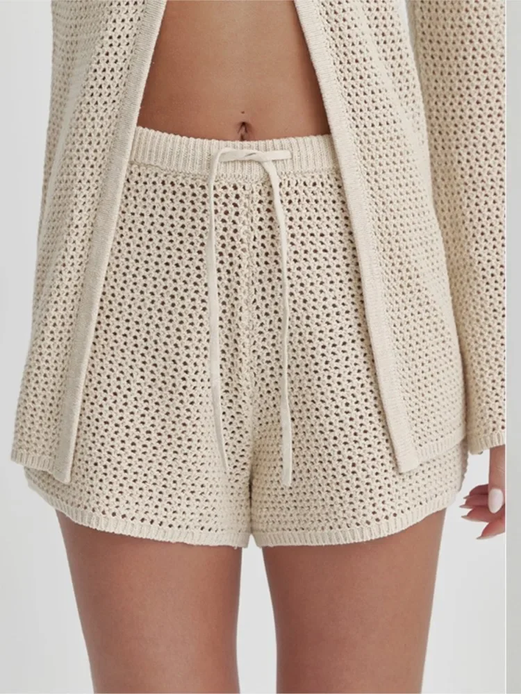 2025 Women Beach 2 Piece Sets Bikini Cover-Ups Swimsuit Tops And High Waist Shorts Sexy Ladies Swimming Cover Up Bathing Suit