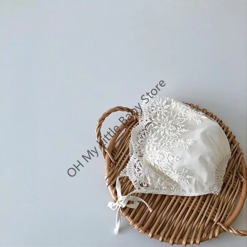 M76C طفلة الدانتيل القطن قبعة الأطفال الصغار للحماية من الشمس قبعة تنفس تمتص Sw #1