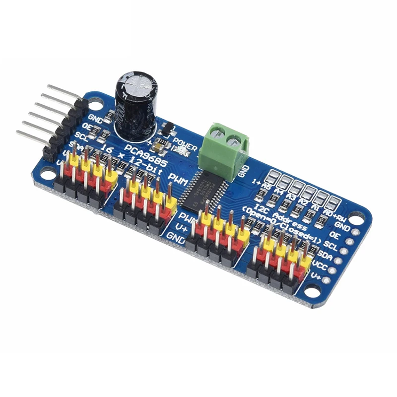 Driver Servo PWM 12-bit 16-saluran-antarmuka I2C-PCA9685 UNTUK Arduino Raspberry Pi DIY perisai Servo modul perisai