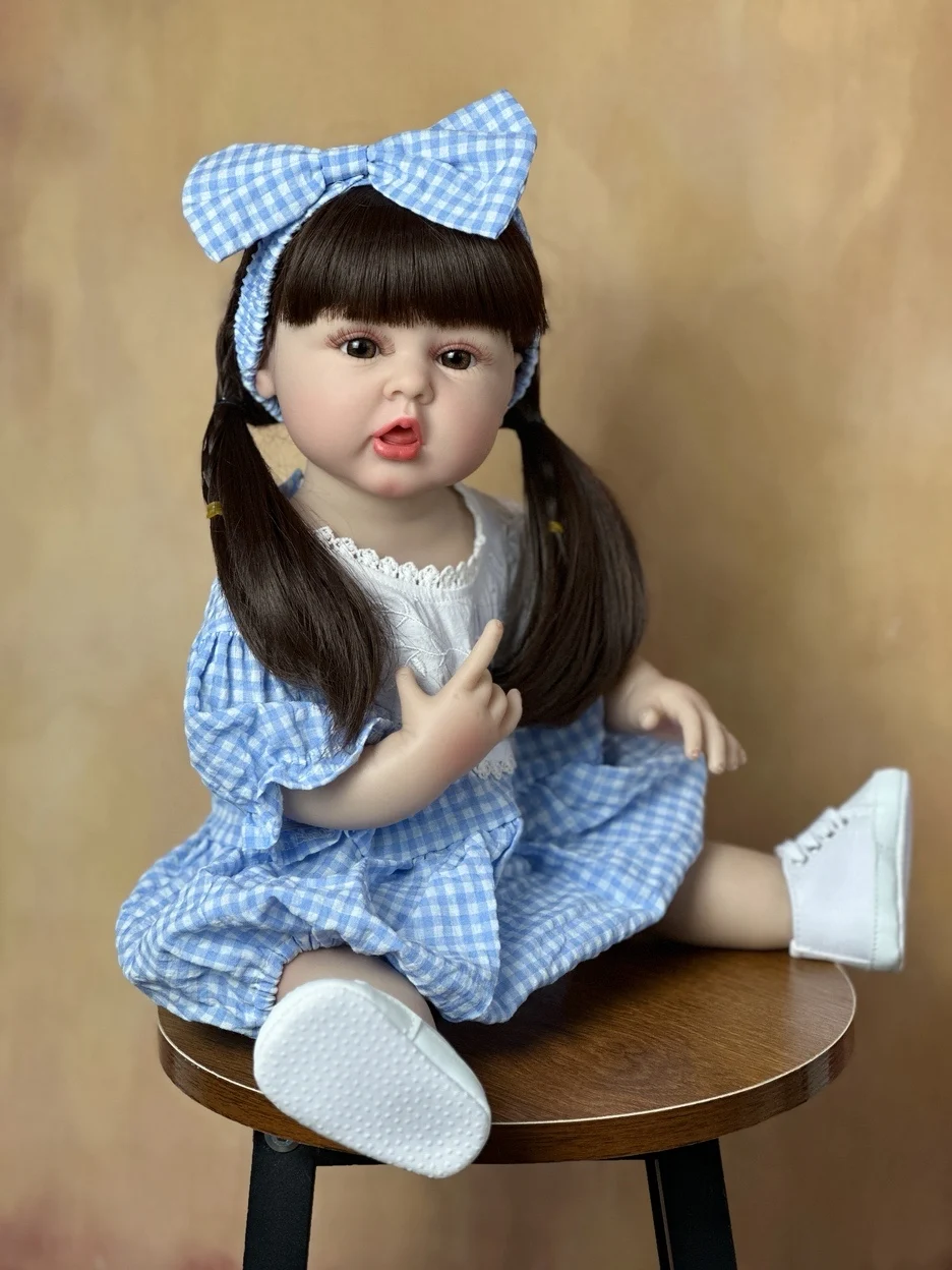 BZDOLL Lebensechte 55 CM Weiche Volle Silikon Körper Prinzessin Kleinkind Realistische Reborn Baby Mädchen Puppe Bebe Geburtstag Geschenk