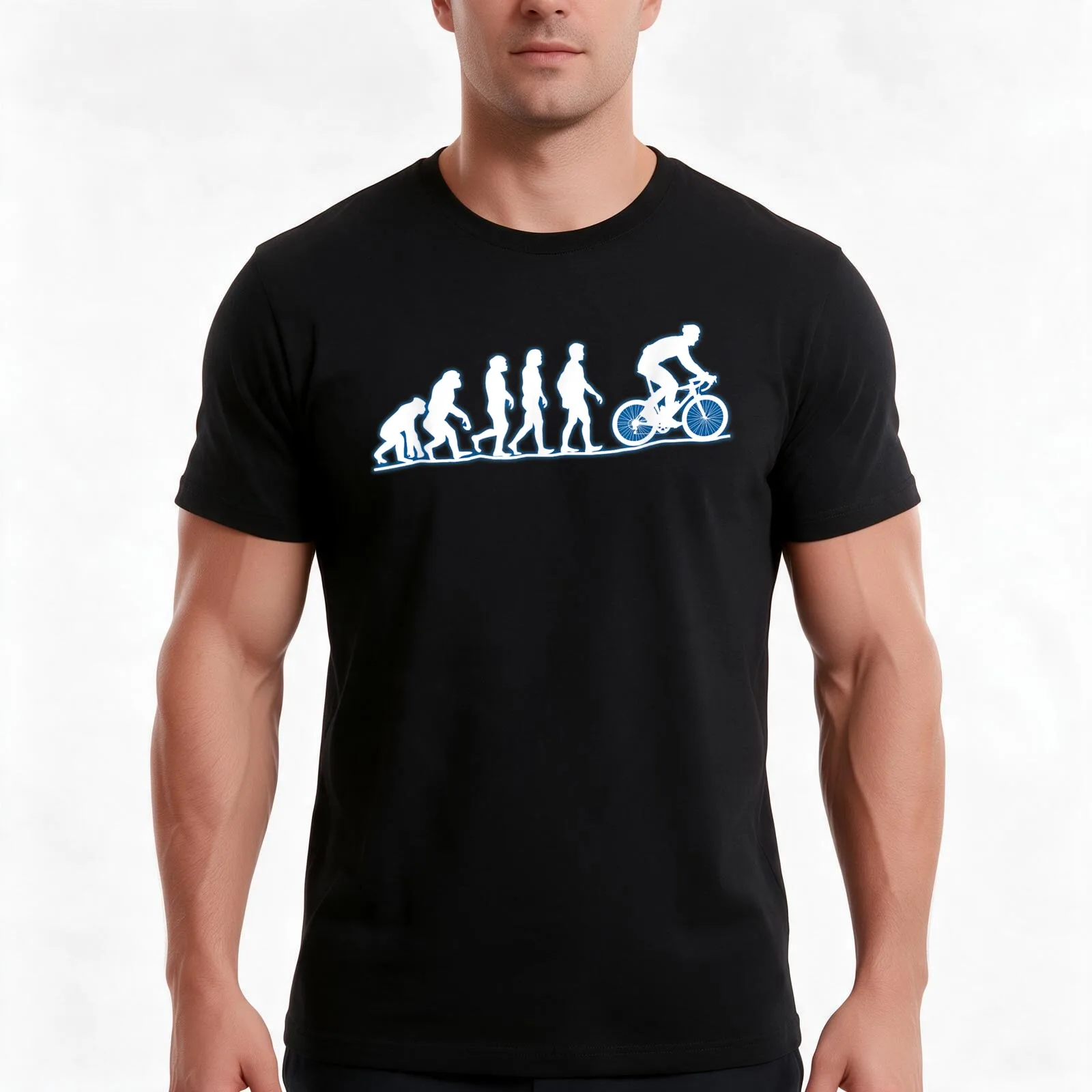 Cycling Evolution Bicycle Bike Cyclist MB BMX Gift T-Shirt, Vintage Retro Graphic Tee, Unisex Summer Casual Streetwear Top