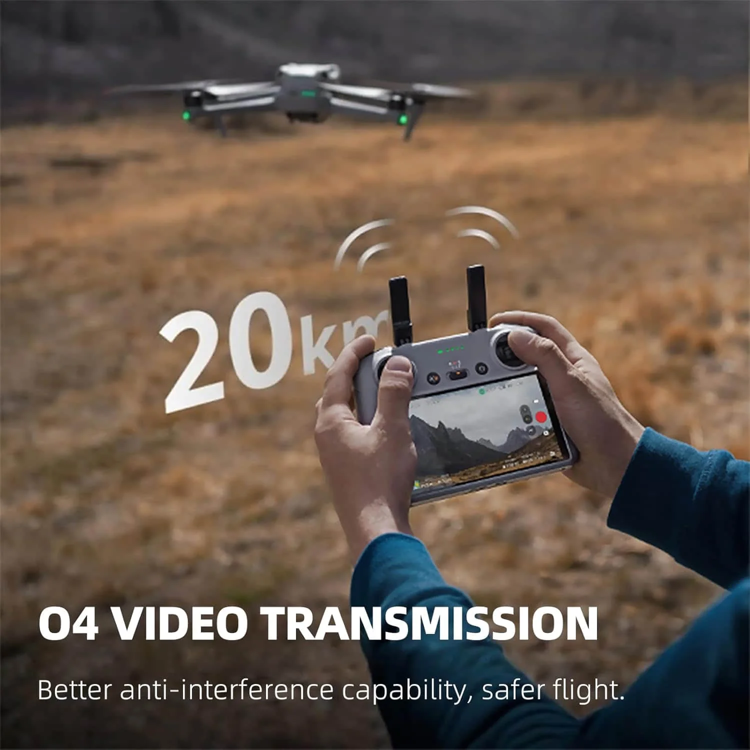 Télécommande RC 2 avec processeur de nouvelle génération, transmission O4 de 20 km, écran FHD de 5,5 pouces, contrôleur intelligent pour drones
