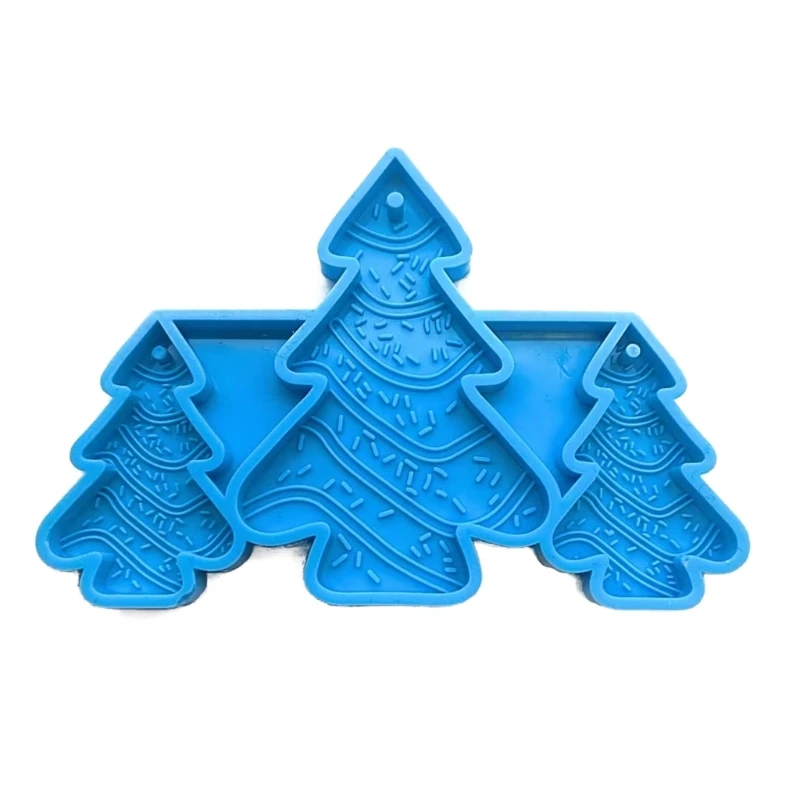 Christmas Tree Shaped Pandents Silicone Mold DIY Handmade Plaster UV Epoxy Resin Keychain Earring Molds Jewelry Making Supplies
