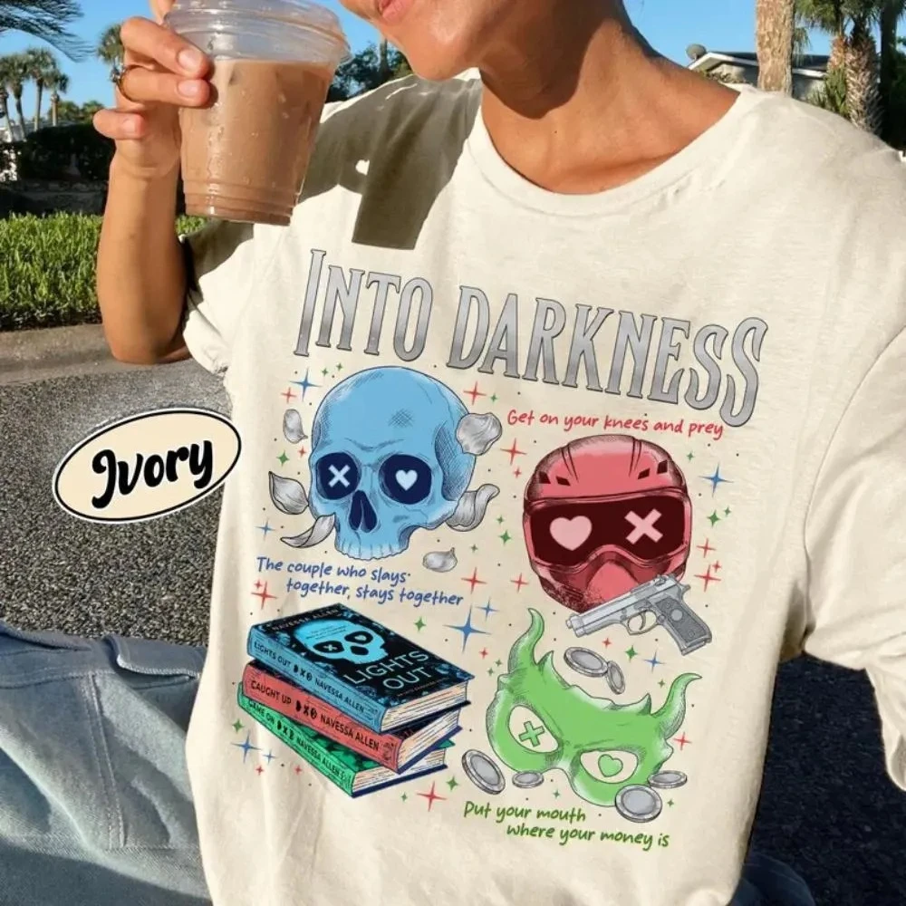Navessa Allen Game on Tee Game on Navessa Allen T-Shirt Into Darkness Inspired Tee Lights Out Dark Romance Shirt Women T-Shirt