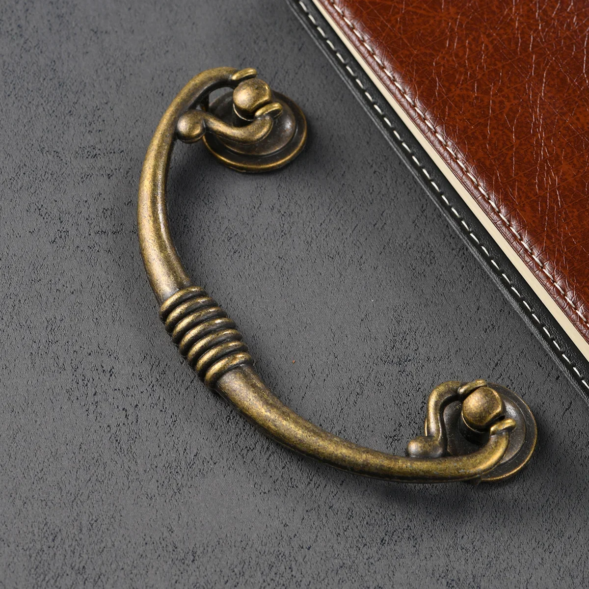 335 New Chinese Antique Bronze Zinc Alloy Antique Double Hole Set Handle Hole Distance 96mm