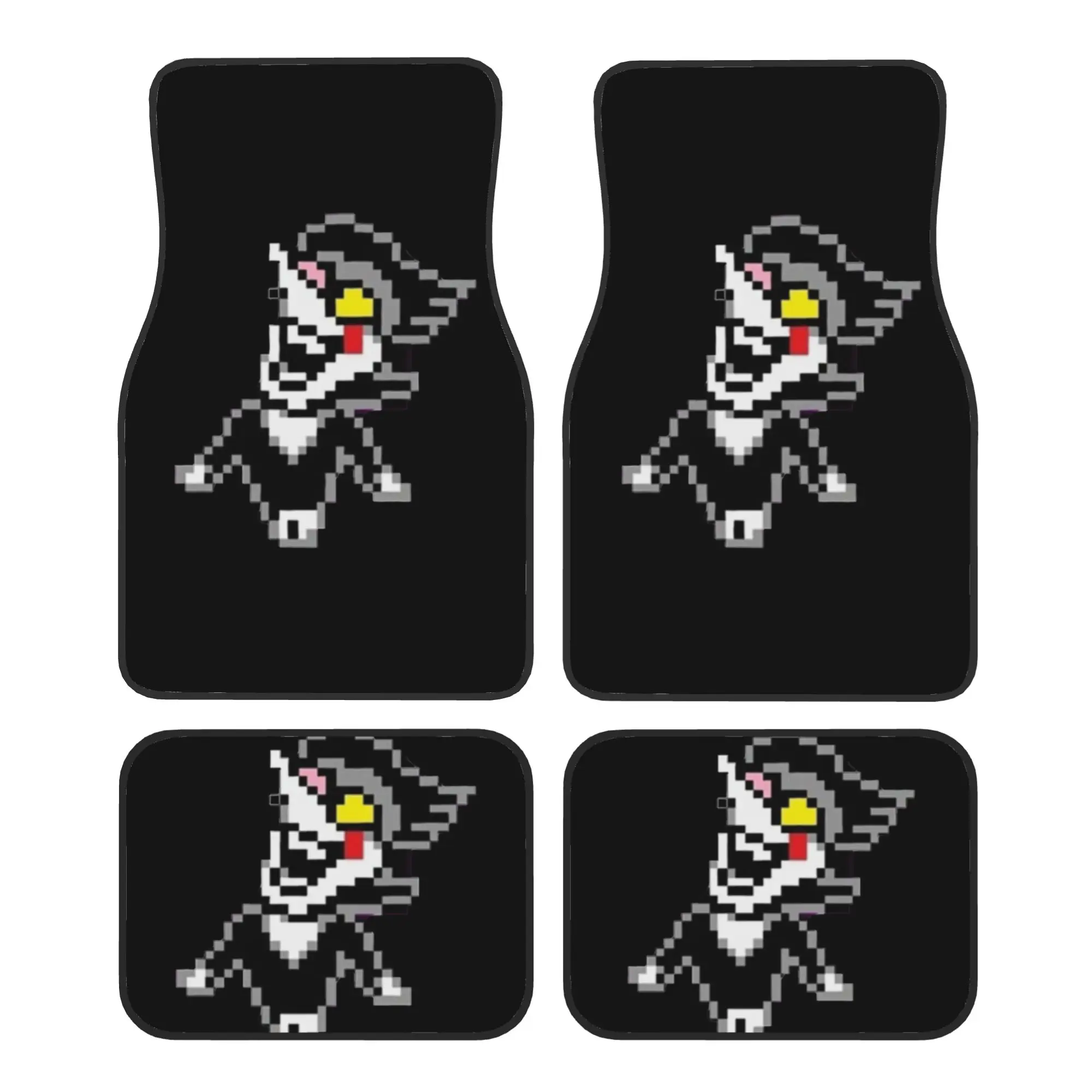 

Deltarune Spamton Undertale Game Car Floor Mats of 4 Pieces Crystal Velvet Rugs Universal Car Front Rear Carpets Foot Mats