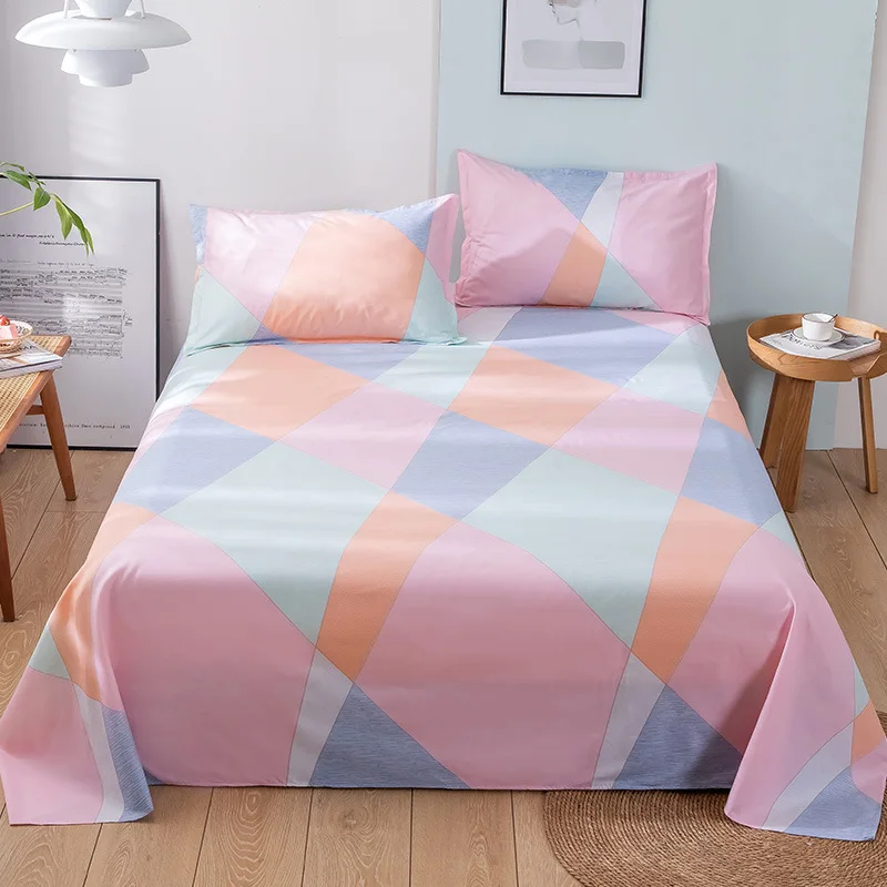 3PCS/Set Soft Skin-Friendly Bed Sheets Pillowcase Bedroom Dormitory Comfortable Brushed Sheet Thick Breathable Sheet