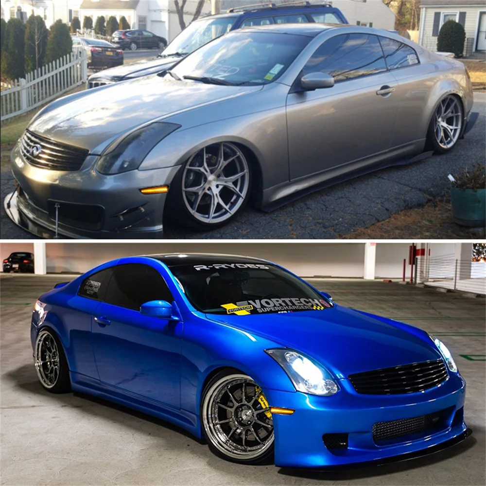 لإنفينيتي G35 2-Door كوبيه 2003 2004 2005 2006 2007 العنبر LED المصد الأمامي أضواء العلامات الجانبية درابزين مضيئة بدوره أضواء الإشارة