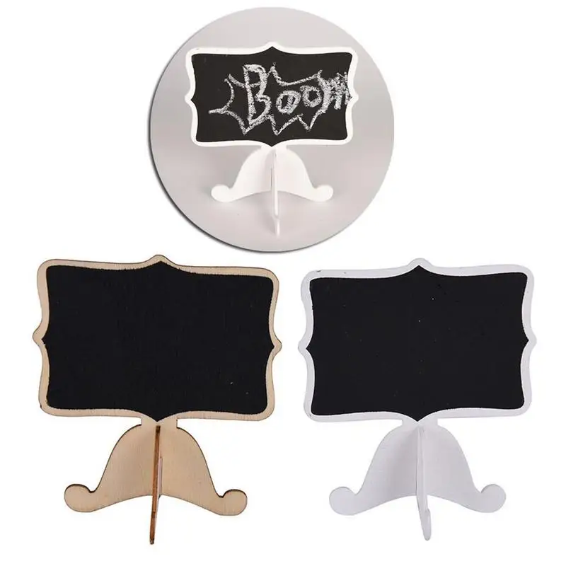 Desktop Chalkboard Sign 10pcs Message Board Signs With Stand Wooden Restaurant Food Display For Parties Decorations Weddings