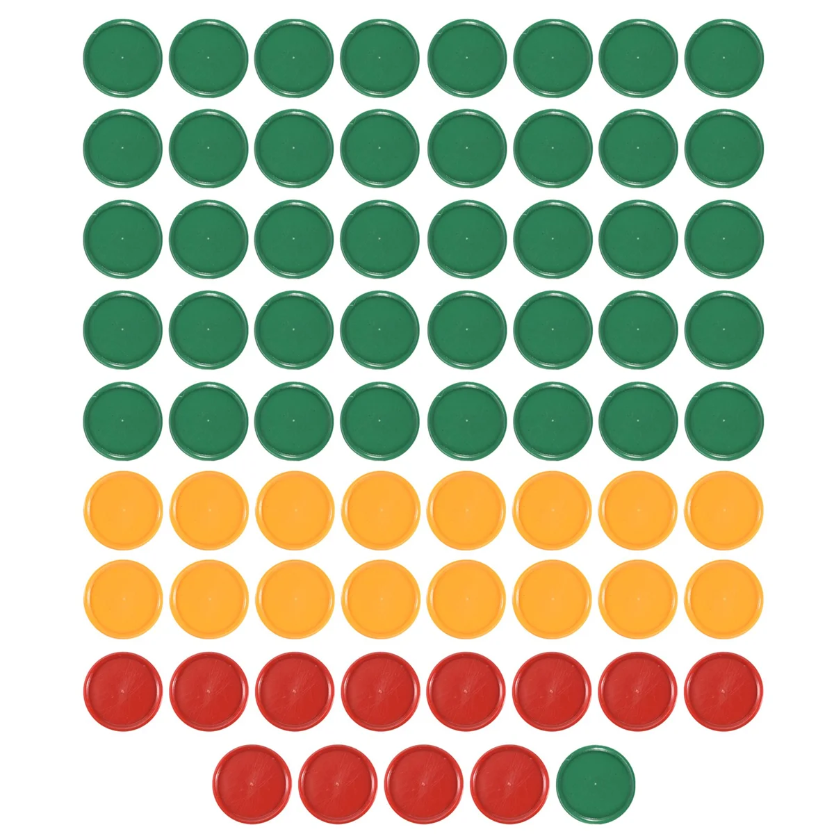 ABNP Mini fiches da poker a forma rotonda rosso giallo verde Puntelli da gioco fortunati 69 pezzi
