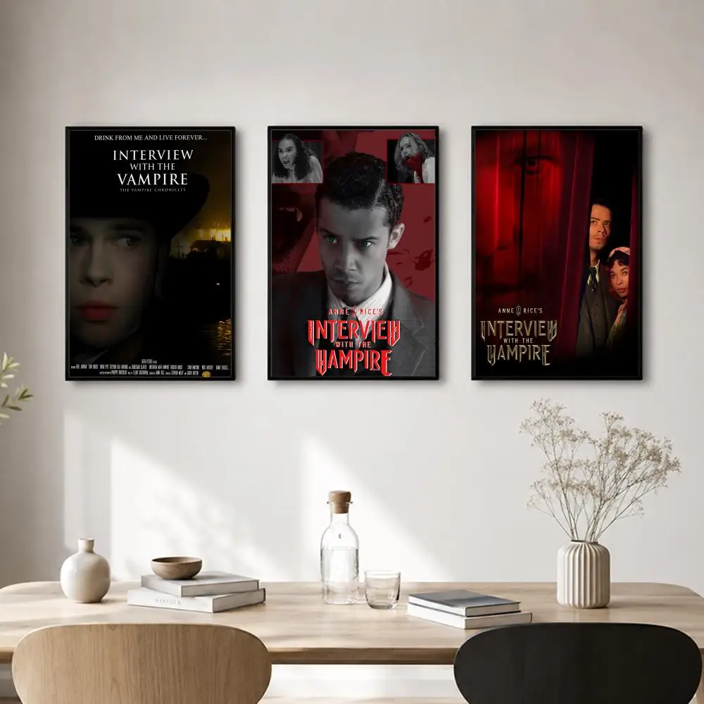 US TV series I-Interview with the V-Vampire Poster Self-adhesive Art Waterproof Paper Sticker Coffee House Bar Room Wall Decor