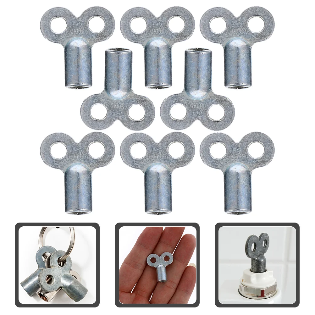 8 Pcs Heater Exhaust Valve Key Universal Radiator Keys for Old Air Plumbing Sink Bleeding Utility Plumbers Tool Tail