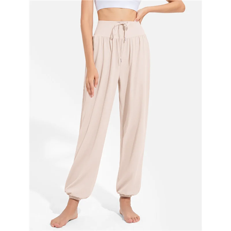 AB15 - Damskie spodnie do jogi z szerokimi nogawkami, wygodne, codzienne i przewiewne