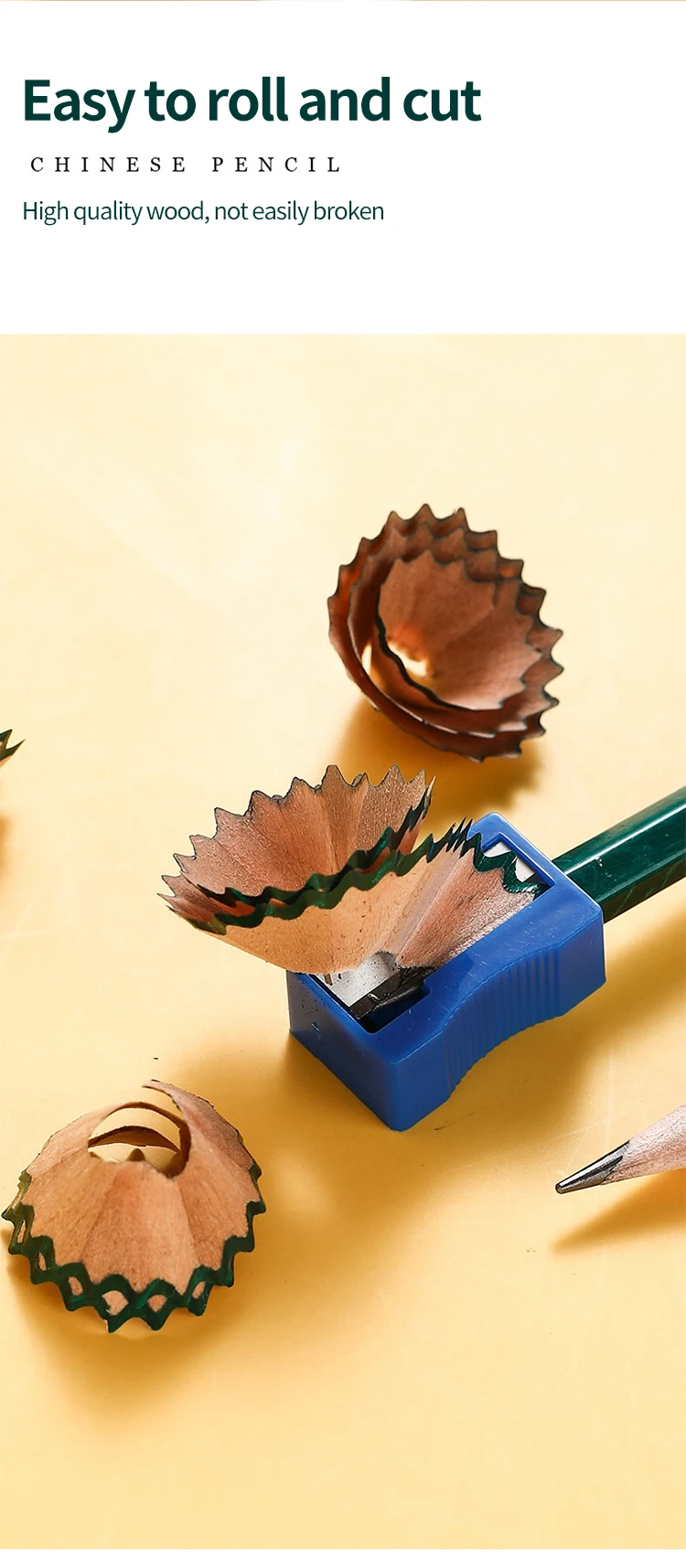 Schwarzer Skizzenstift, professioneller Holz-Zeichenstift, H/2H/3H/4H/5H/6H/HB 2/3/4/5/6/8/10/12B, Kunst-Briefpapier, 12 Stück – Detail 8