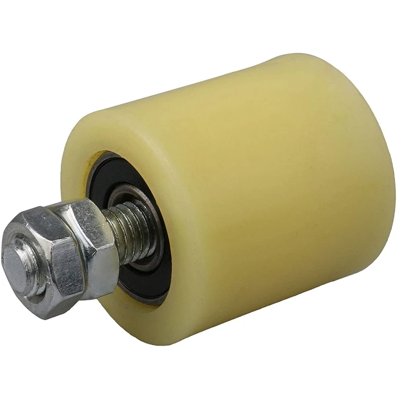 2PCS 48X50mm Yellow Silver Nylon Steel Flat Roller Bearing Guiding Wheel 6201 M12 Screw For Electric Door Sliding Gate image 6