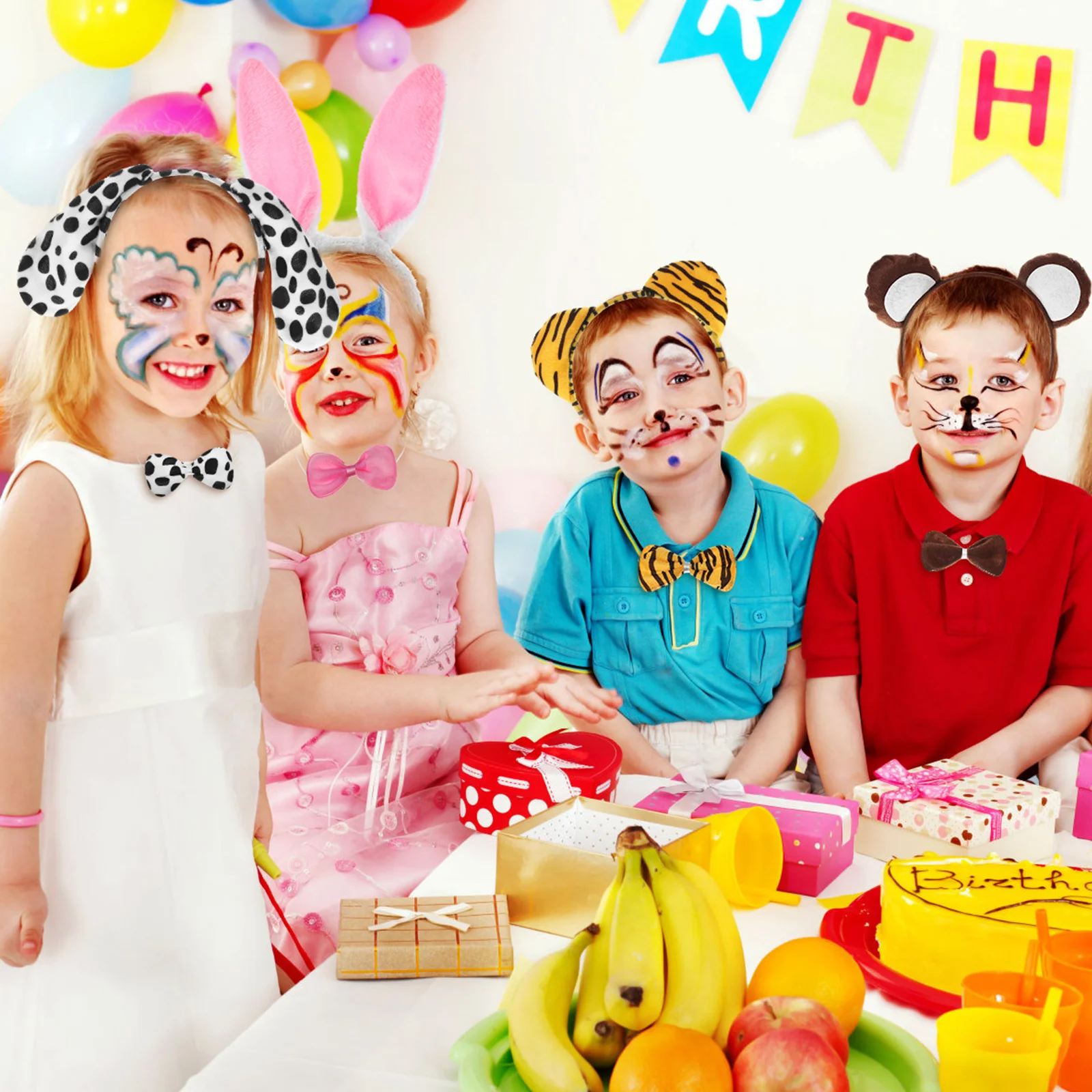 6 مجموعات آذان الحيوان Headbands ربطات القوس فيونكة ذيول تأثيري الدعائم لحفلة عيد الميلاد هالوين زي ملحق للأطفال البالغين الحيوان