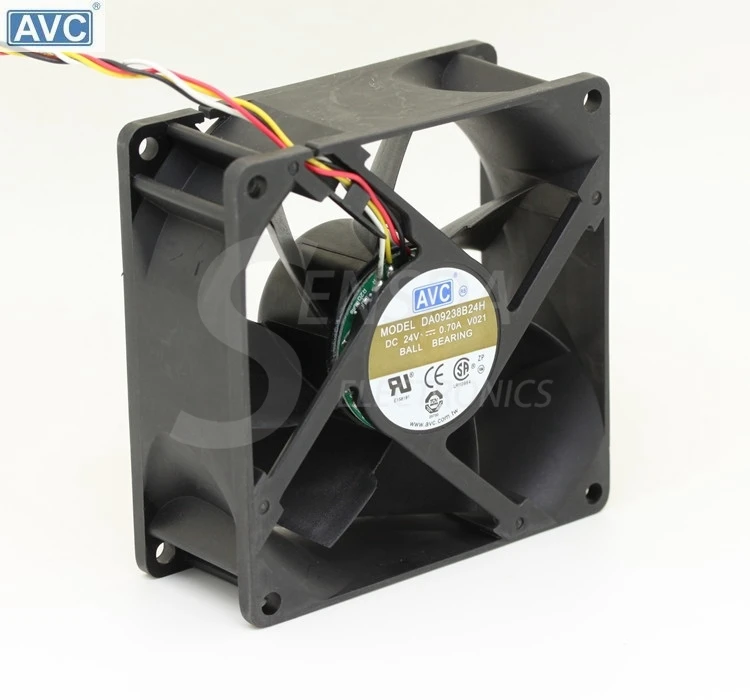 

For AVC DA09238B24H -018 DC 24V 0.7A 92x92x38mm computer server inverter Server Square cooling Fans 3-Wire