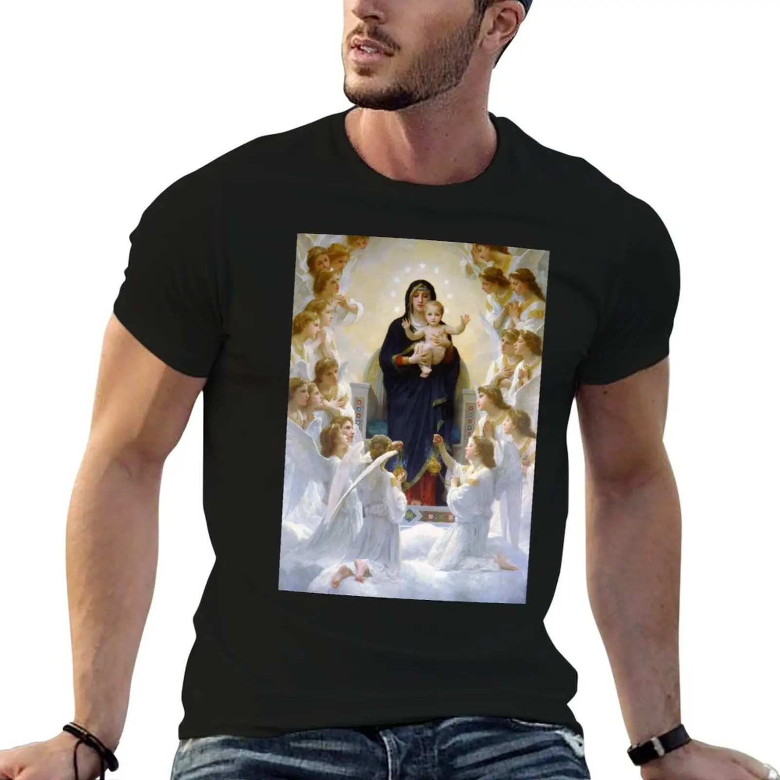 The Virgin with Angels - William Adolphe Bouguereau - 1900 T-Shirt cheap stuff anime mens vintage t shirts