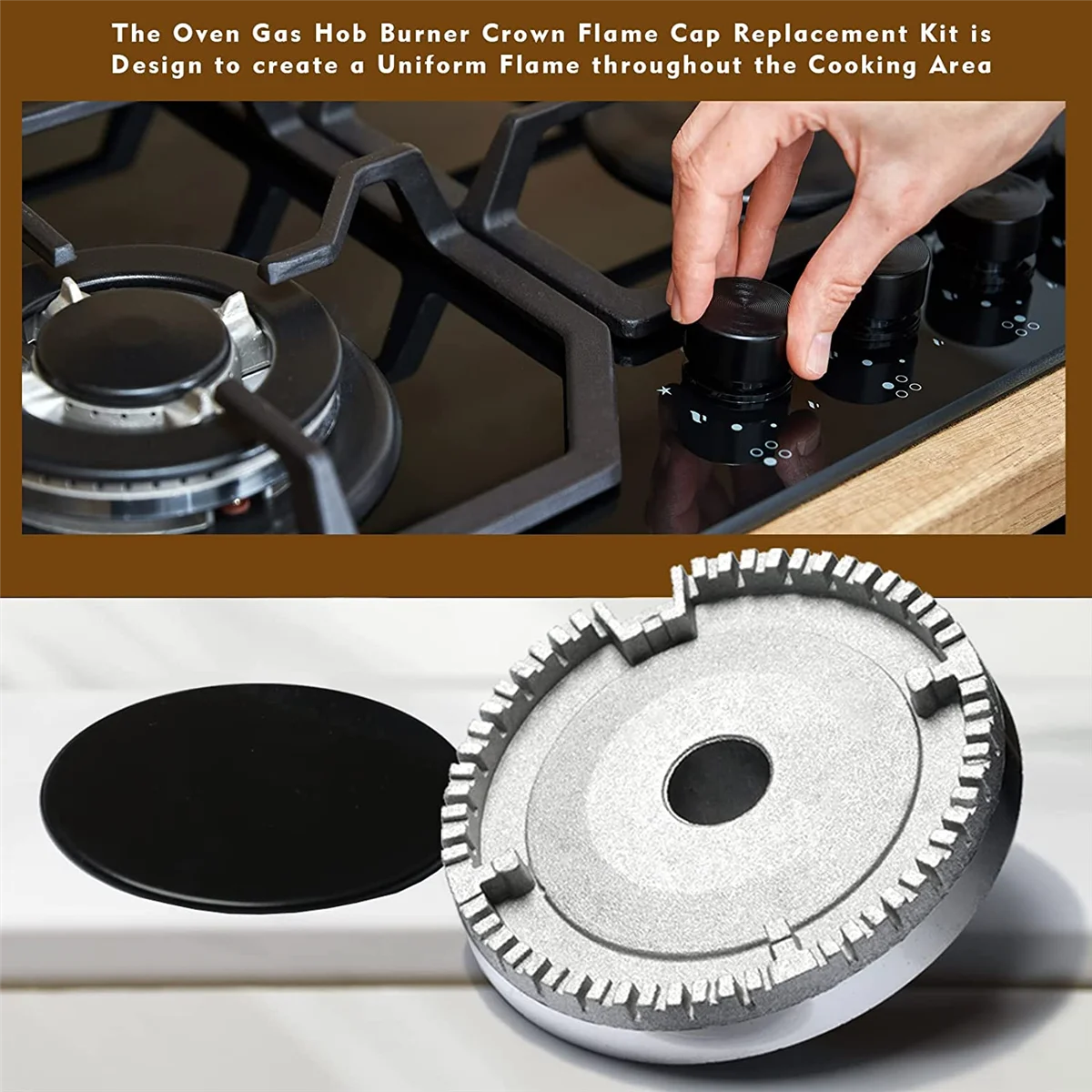 Cooker Hat Set Stove Lid Upgraded, Oven Gas Hob Crown Cap, Gas Cap Fits Most Gas Stove Burners