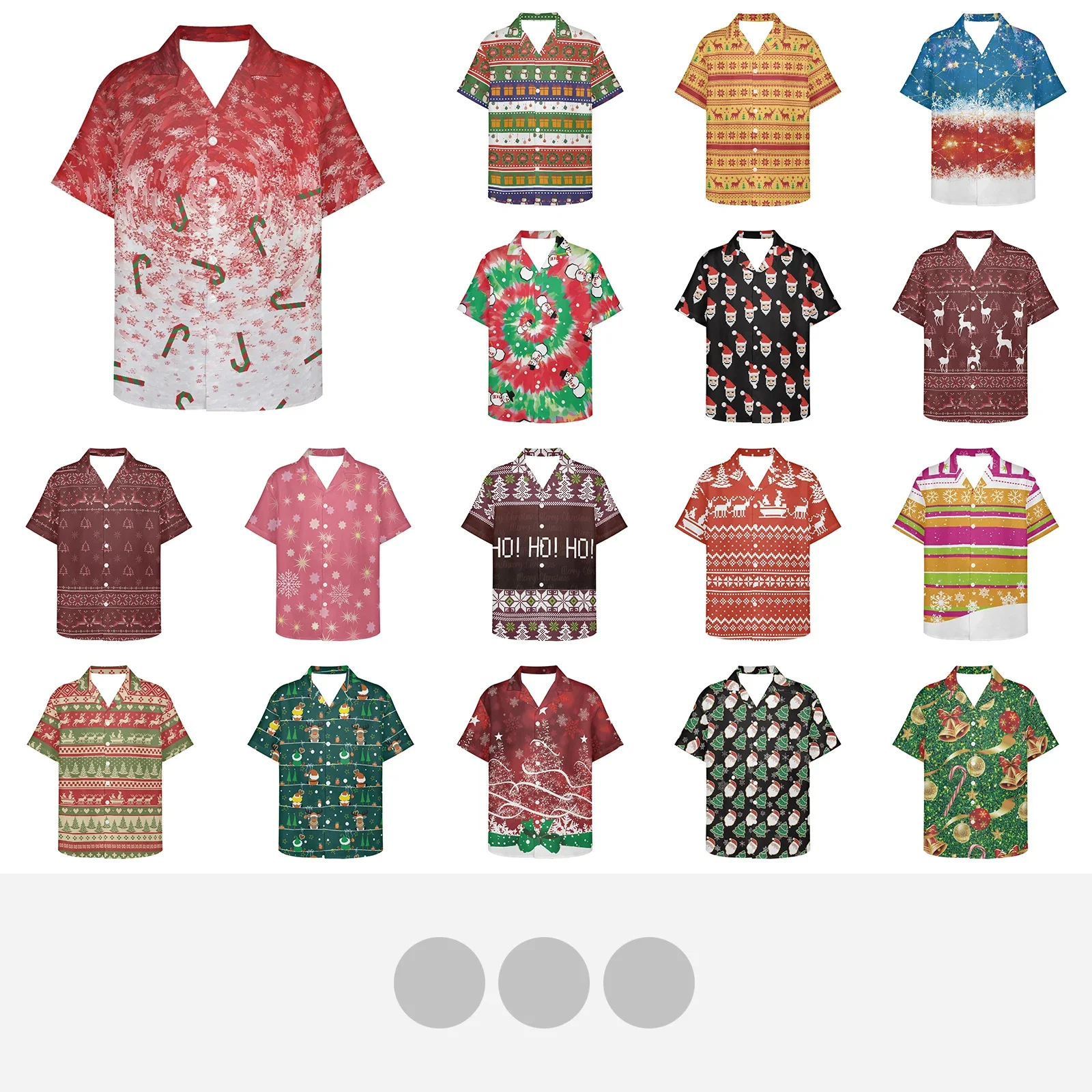 

Christmas Design Store Holiday Atmosphere Staff Clothing Dessert Shop Summer Fashion Shirts Men's Oversized Beach Hawaiian Tops