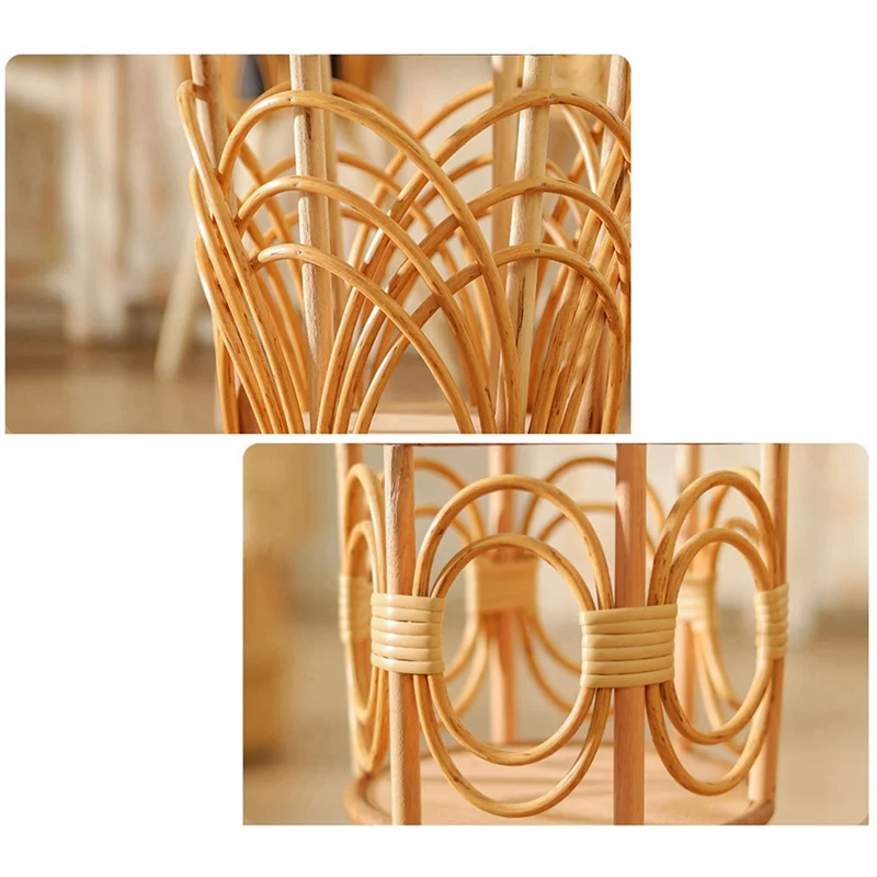 ABNL-soporte para plantas de interior de ratán, soporte para maceta de flores tejidas de paja, taburete con patas, cestas para macetas de suelo, estante para plantas de madera A Du