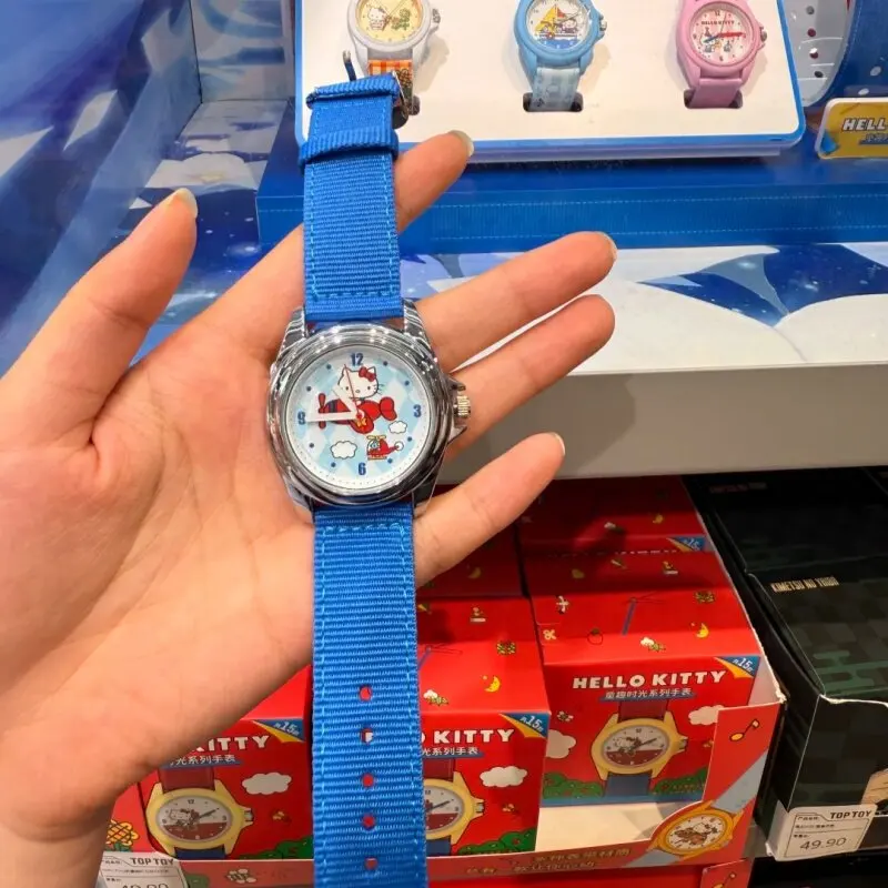 Anime Sanrio Hello Kitty Figures Blind Box Toys Cartoon Watch Fun Time Series Collection Decoration Girls Boys Gifts view 6