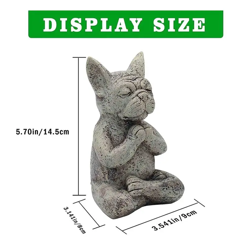 A24I Meditating Dog Statue Buddha, French Bulldog Meditating Statue, Meditating Bulldog Resin Ornament,Yoga Bulldog Ornament