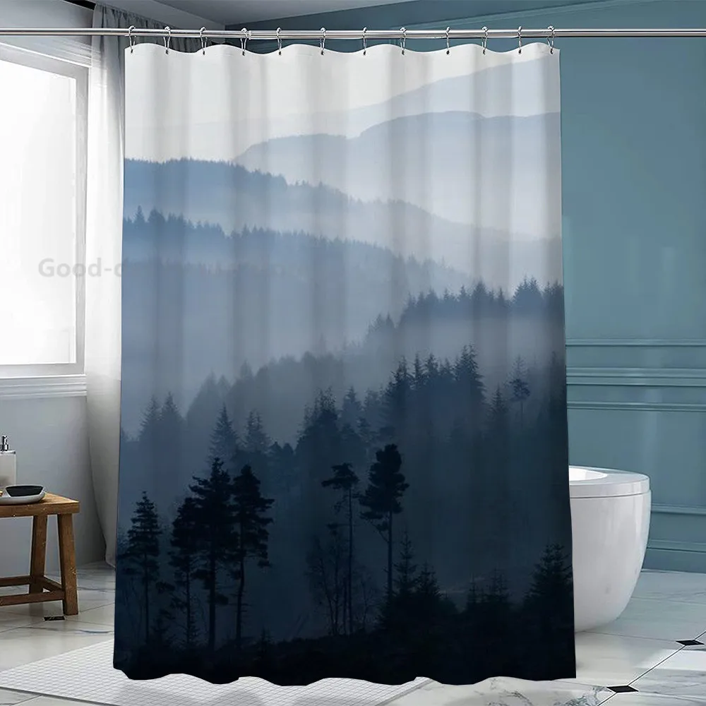 Ink Painting Art Shower Curtains Waterproof Fabric Cloth Bathroom Decoration Supply Washable Bath Room Curtain douche gordijn