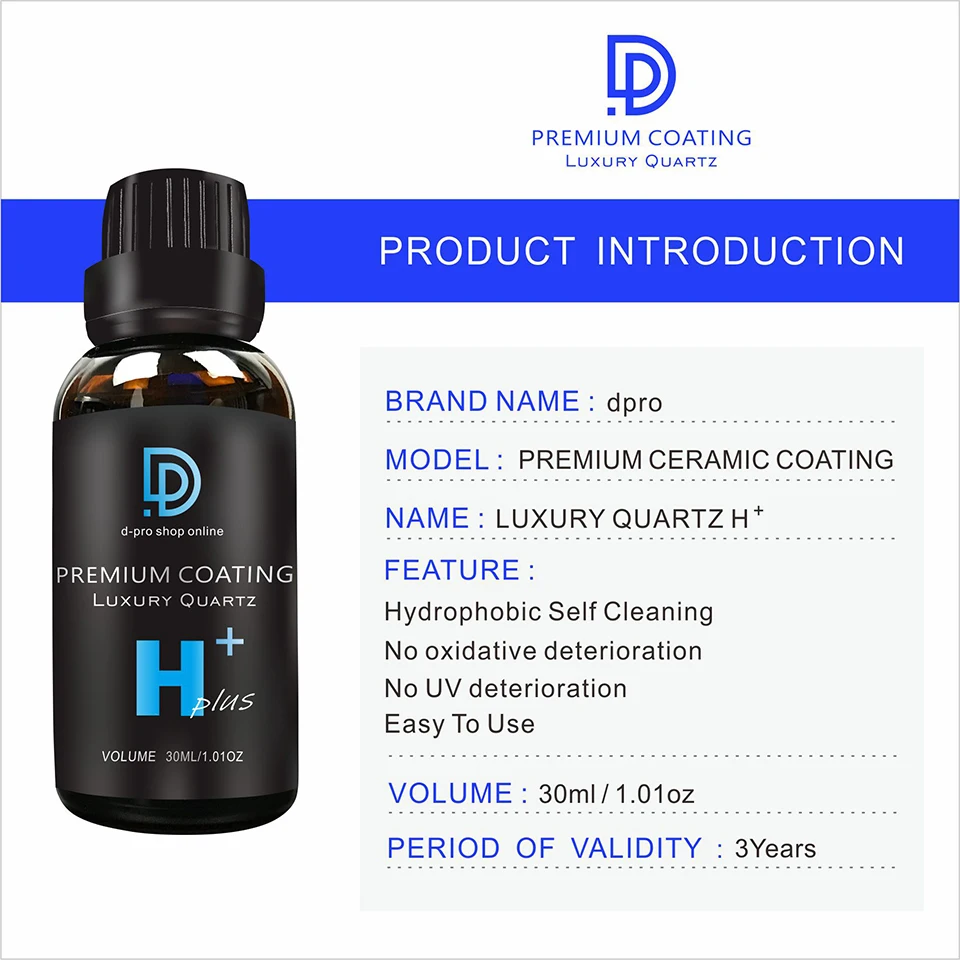 DPRO Ceramic Car Coating 9H Liquid Glass Car Detailing Nano Ceramic Hydrophobic Coating liquid Wax Paint Care Last 18 month