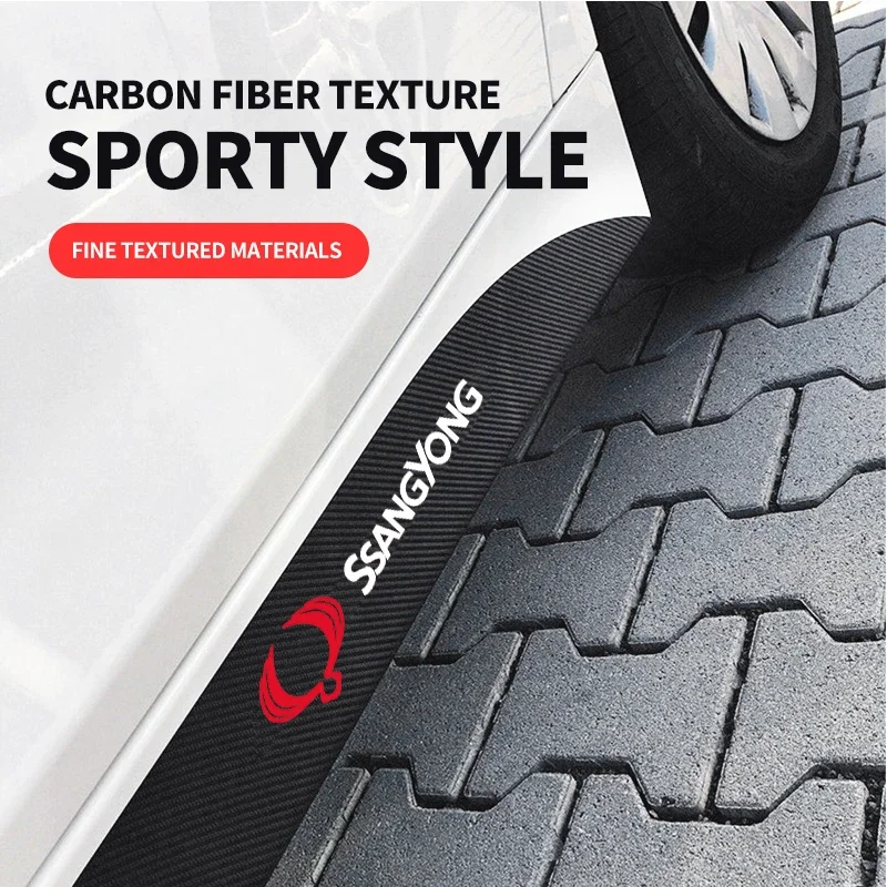 Car Waist Side Skirt Decoration Stickers Carbon Fiber Car Stickers for SsangYong Actyon Kyron Korando Rexton Tivoli Accessories