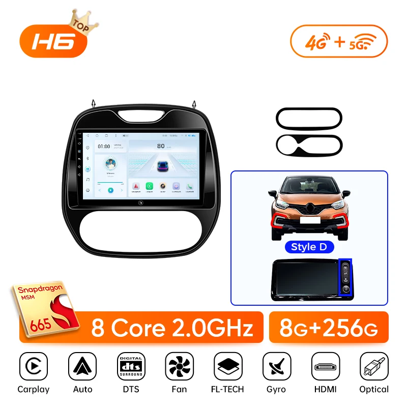 Ainavi Autoradio Voor Renault Captur Kaptur Clio 2014 2015 2016 2017 2018 2019 Samsung QM3 Draadloze Carplay Android Auto 2 Din