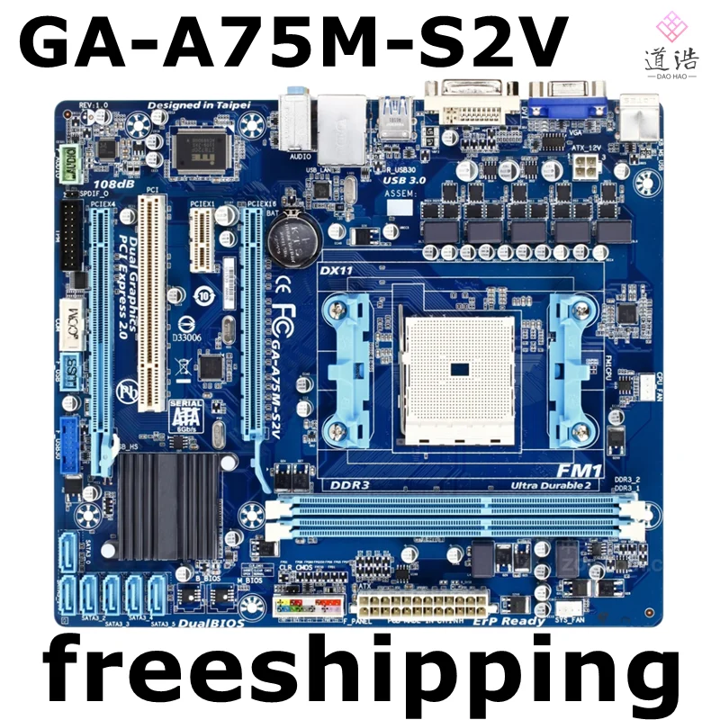 

For GA-A75M-S2V Motherboard 32GB Socket FM1 DDR3 Micro ATX Mainboard 100% Tested Fully WorkMA