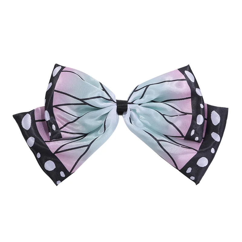 Anime Cosplay Bow Hair Clips Accessories Shinobu Nezuko Tanjirou Headwear for Women Girls