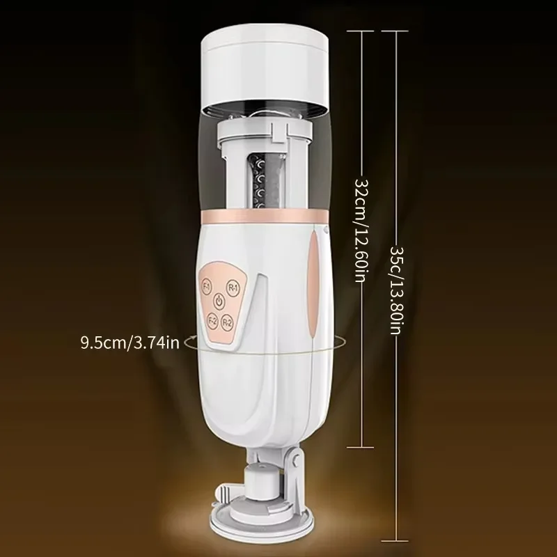 Automatic Men Masturbator Piston Telescopic Masturbation Cup 10 Frequency 5 Speed Modes Male Adult Sex Toys with Adjustable Base