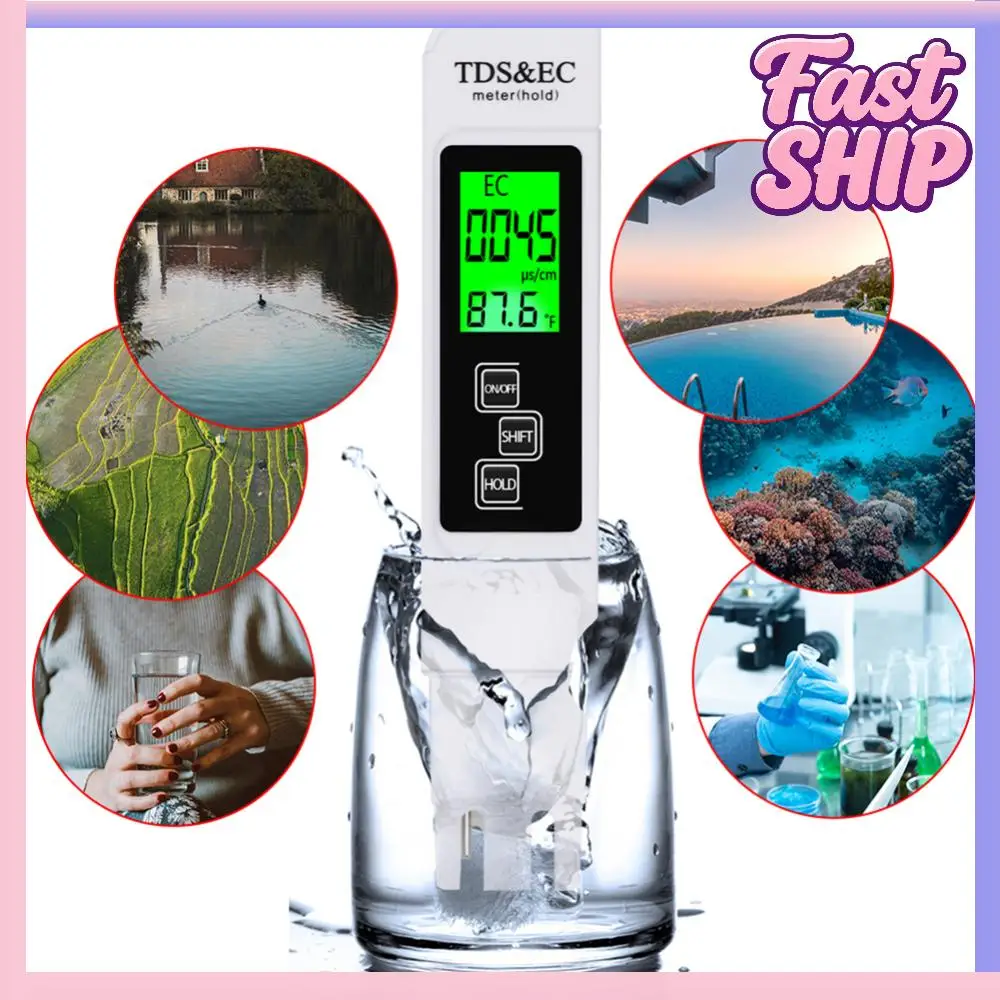 

EC TDS Tester PH Meter Aquarium Pool Water Quality Analyzer Purity Testing Pen