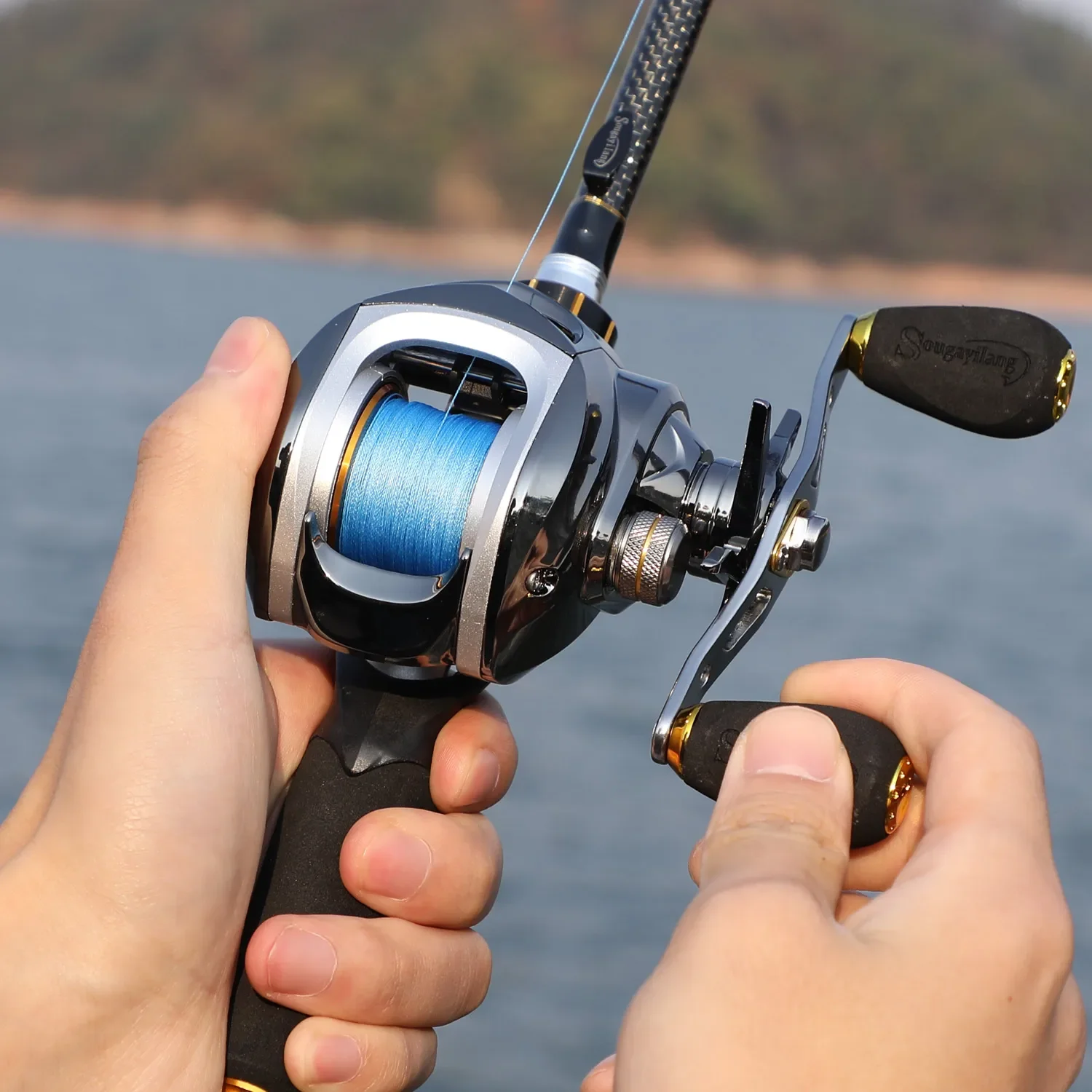 Sougayilang Baitcasting Fishing Reel 6.3:1 High Speed Gear Ratio Left Right Hand Casting Fishing Reel Bass Trout Fishing Reels