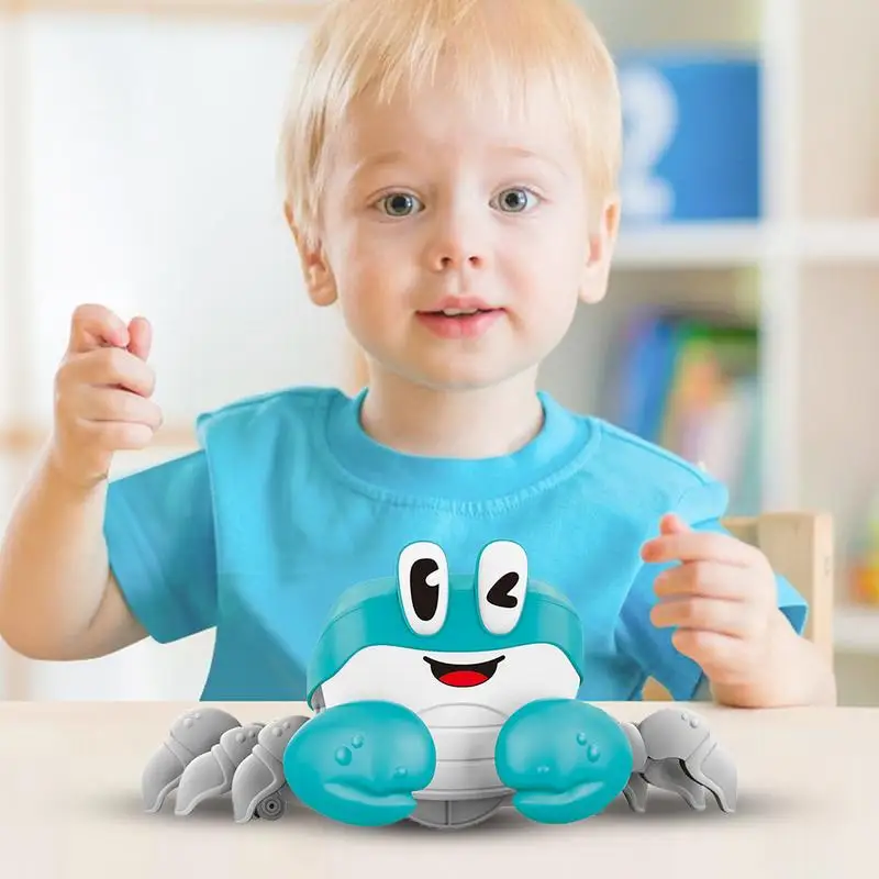 Jouets de crabe à détection pour bébés, jouets de marche interactifs, ramper mobile, évasion de crabe, sons d'induction mignons, jouet de développement pour 1 an