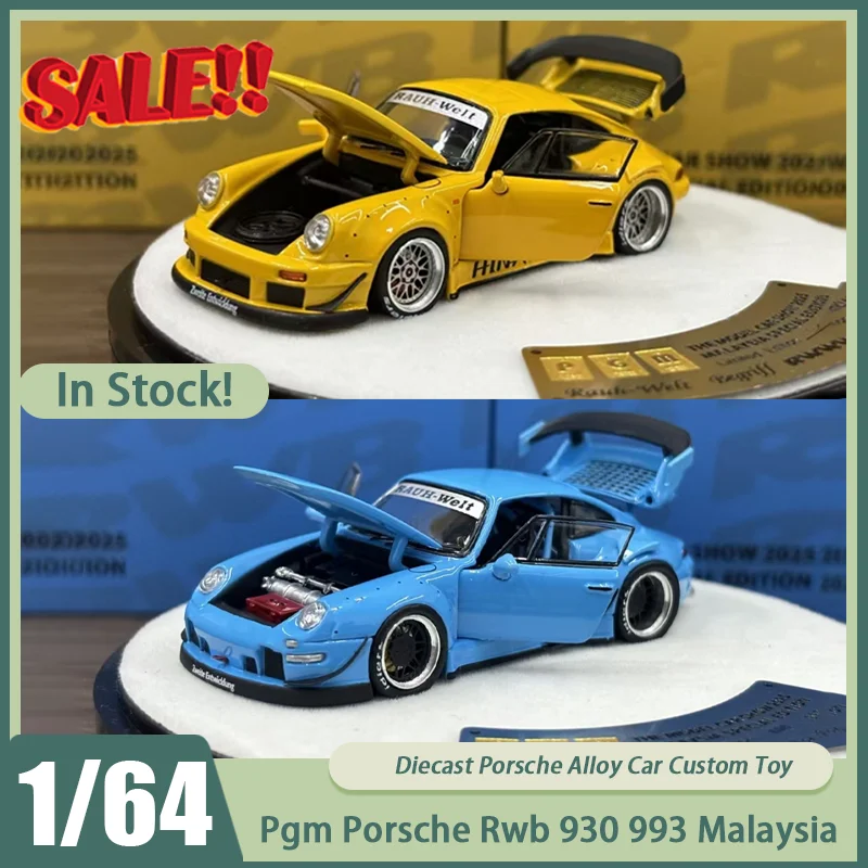 Nieuw Op Voorraad Pgm 1:64 Porsche Rwb 930 993 Maleisië Tentoonstelling Editie Auto Legering Miniatuur Diecast Porsche Ornamenten Aangepaste Speelgoed